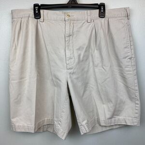Polo Ralph Lauren Shorts Men's 42x9 Brown‎ Chino Khaki Solid Button Zip VTG